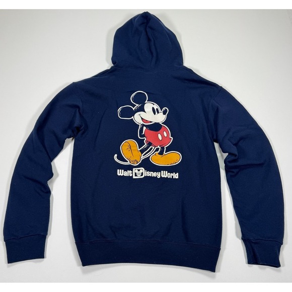 Disney Tops - Walt Disney World Mickey Mouse 1928 Hoodie XS Navy Full Zip Unisex Sweatshirt